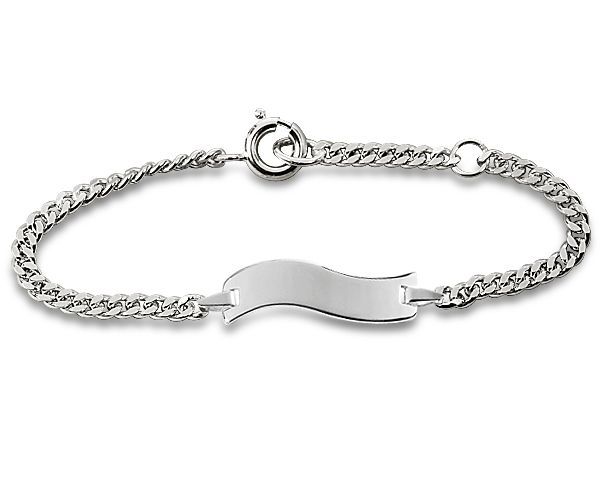 Armband Kinder Gravurplatte "Welle" 925er Silber ES90023621 NEU
