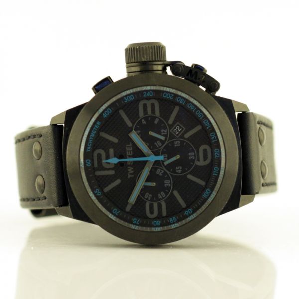 TW STEEL TW904 Canteen Style Chronograph Edelstahl PVD schwarz 45 mm Gebraucht Neuwertig