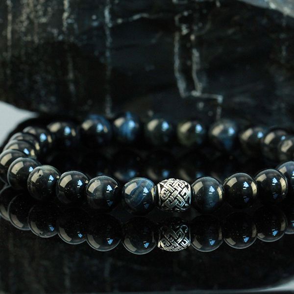 JJJ LA Armband "CELTIC" 6 mm Labradorit Kugeln 925er Silber