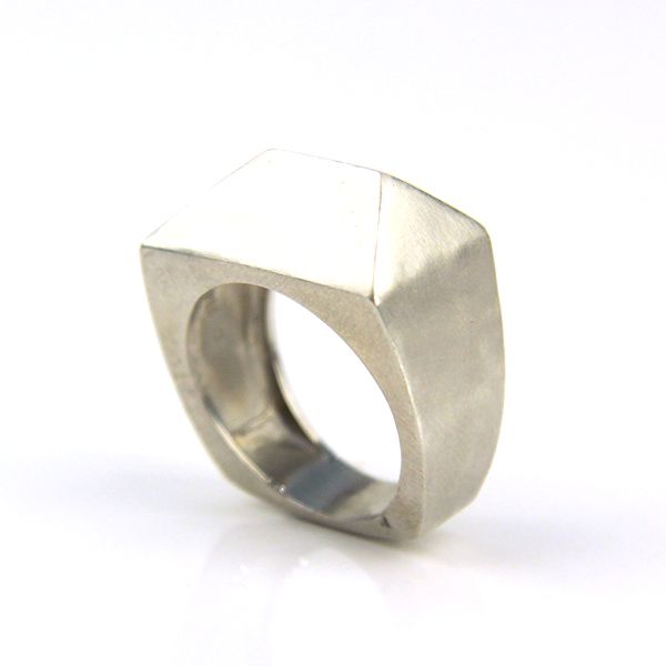 Damen Ring Phantasie Form synthetischer Saphir 925er Silber GR 55 (248)