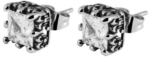 Raptor Edelstahl Ohrstecker Zirkonia weiß RA50099-001 NEU