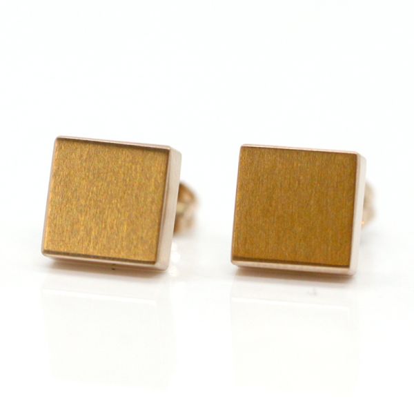 monomania Pure Ohrstecker "Quadrat" Edelstahl PVD Roségold 8 x 8 mm NEU