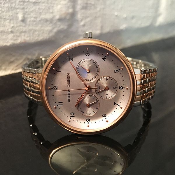 Adora Design Damen Armbanduhr AD8063 Edelstahl IP Roségold beschichtet