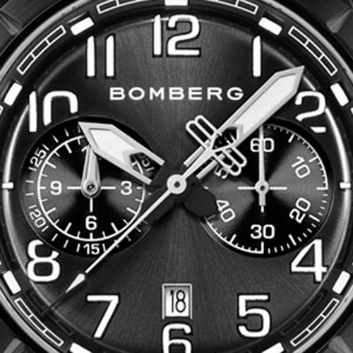 BOMBERG BB-68 "PITCH BLACK" Chrono Quarz Ø 44 mm NEU