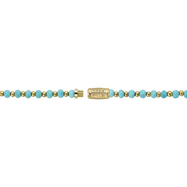 Rebel & Rose Halskette "Mix Turquoise Gold" 42 cm RR-NL047-G-42 NEU