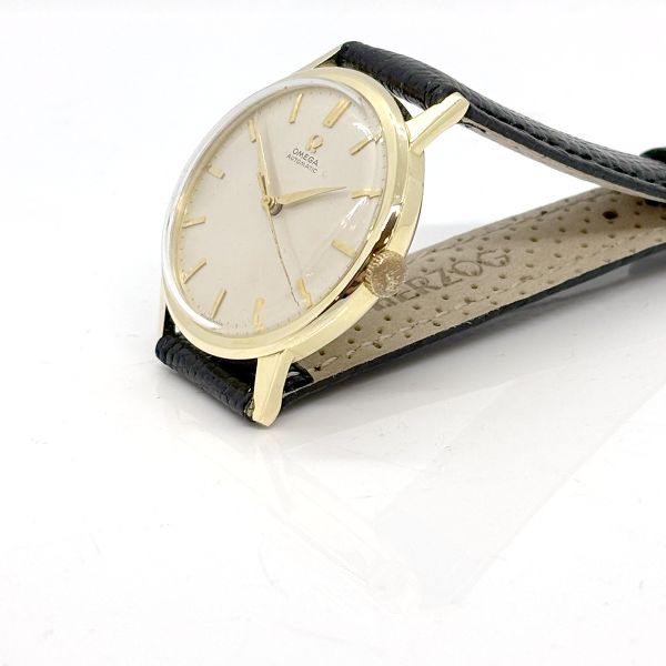 Omega Vintage 585er Gold Automatik am Lederband (28438)