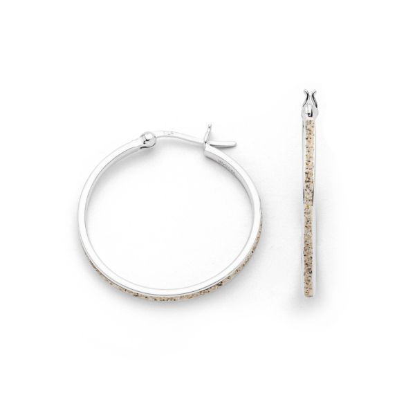 DUR Creolen "rund 30 mm" Strandsand 925er Silber rhodiniert O5540 NEU