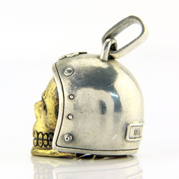 JJJ LA Anhänger Herren "BIKER SKULL GOLD" 925er Silber Bronze goldfarbend NEU