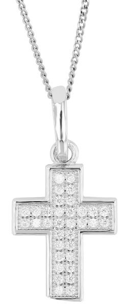 Anhänger Kreuz "Dörthe" 925er Silber rhodiniert Zirkonia 5310422-001 NEU