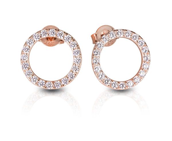Ohrstecker "KREISE" 925er Silber Rosé vergoldet Zirkonia 90027151 NEU