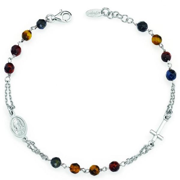 AMEN Armband Damen 925er Silber Tigereye BROBOT3P NEU