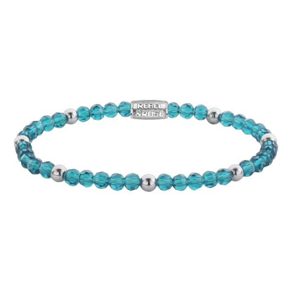 Rebel & Rose Armband "Mix Blue Summer Glam Rocks" 4 mm / 16,5 cm RR-40064-S-S NEU