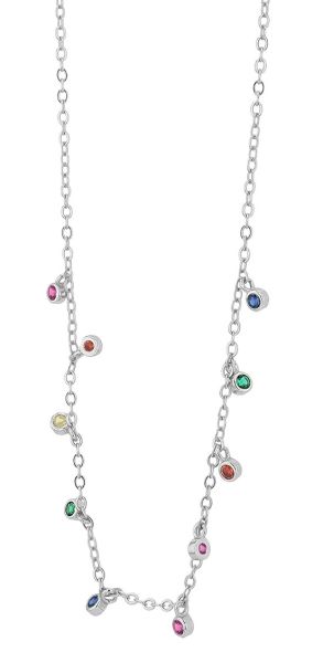Collier "Amaly" 925er Silber rhodiniert bunte Zirkonia 42+3 cm 5350116-003 NEU