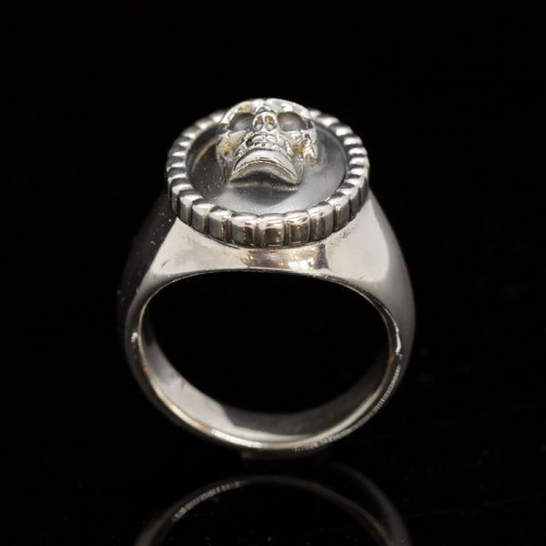 Siegelring "SKULL RELIEF" 925er GR 60 NEU