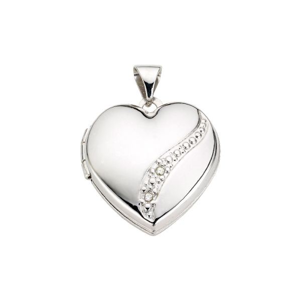 Anhänger Medallion "Herz" 925er Silber rhodiniert poliert Zirkonia BME901139 NEU