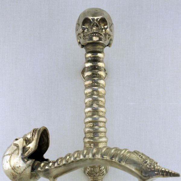 Skull Türgriff Bronze versilbert Handmade Skullart RAR