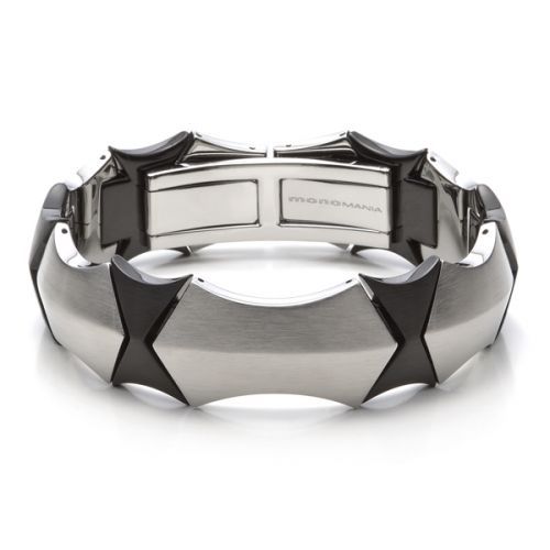 monomania Armband "Atomic" Gliederarmband Edelstahl PVD black Size L NEU