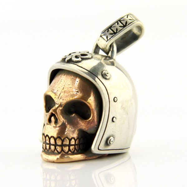 JJJ LA Anhänger Herren "BIKER SKULL BRONCE" 925er Silber Bronze NEU!