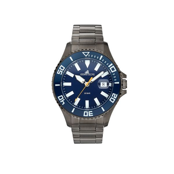 Adora Nautic Armbanduhr Edelstahl IP GUN AN2425 20 bar NEU