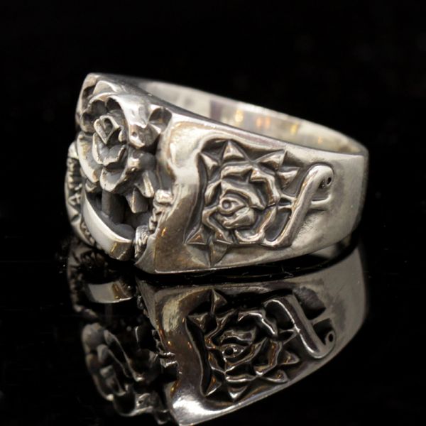 Ring Siegelring "ROSES" 925er Silber Gr 58 NEU