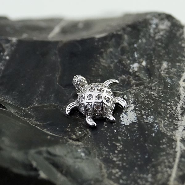 Anhänger "Schildkröte" 925er Silber rhodiniert Kubic Zirkonia BP06377