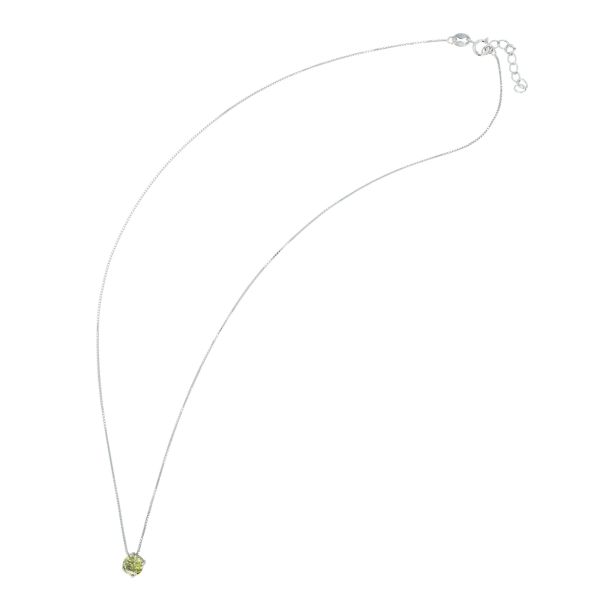 Collier "Celeste" 925er Silber rhodiniert grüner Zirkonia 43+3 cm NEU