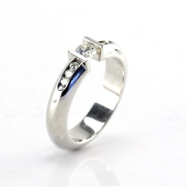 Brillant Spannring 585er Weißgold 0,37 Ct Diamanten im Brillantschliff GR 53 NEU