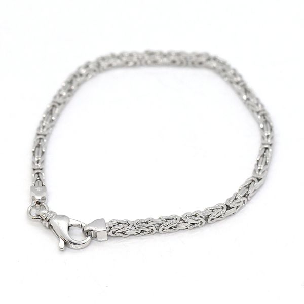 Königsketten Armband 925er Silber rhodiniert 21 cm 3,3 mm NEU