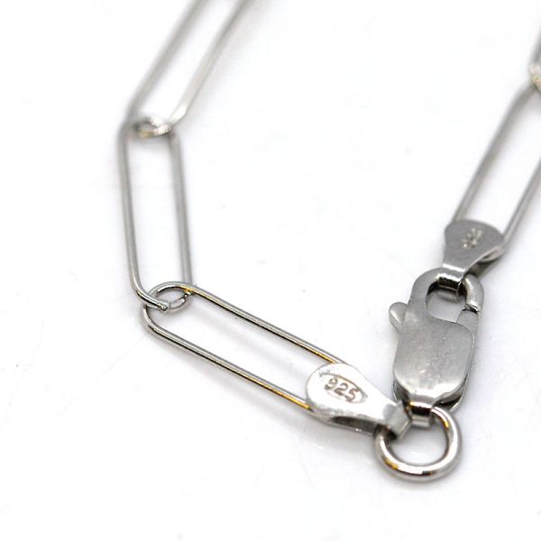 Kette Paperclip 925er Silber rhodiniert 42 cm 4 x 15 mm NEU