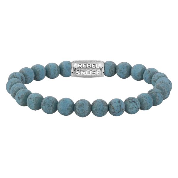 Rebel & Rose Armband "Matt Turquoise Delight" 8 mm RR-80043-S-M 17,5 cm NEU