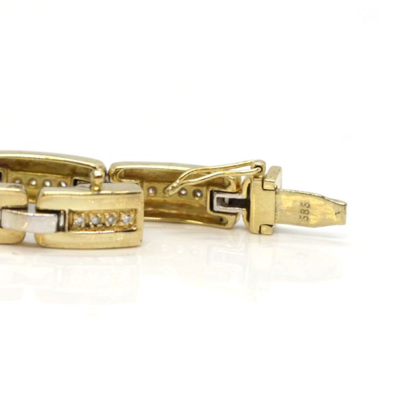 Brillant Armband Gliederarmband Bi-Color 585er Gelbgold / Weißgold 21 cm (11470)
