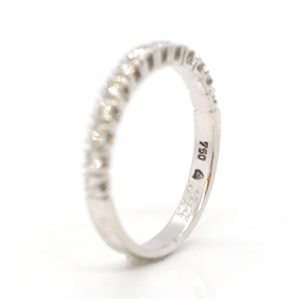 Halbmemoire Ring 750er Weißgold 0,51 Ct Diamanten im Brillantschliff GR 59 (15090)