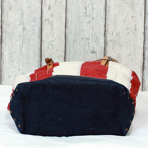 JJJ LA Handtasche Schultertasche "STARS & STRIPES" american flag kombiniert mit Leder & Jeans