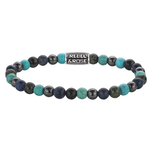 Rebel & Rose Armband "Blue Nights Vintage" 6 mm RR-60132-V-L 19 cm NEU