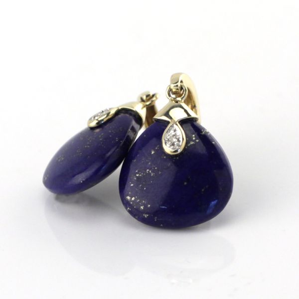 Ohrhänger Stecker Lapislazuli Brillant 585er Gelbgold (4855)