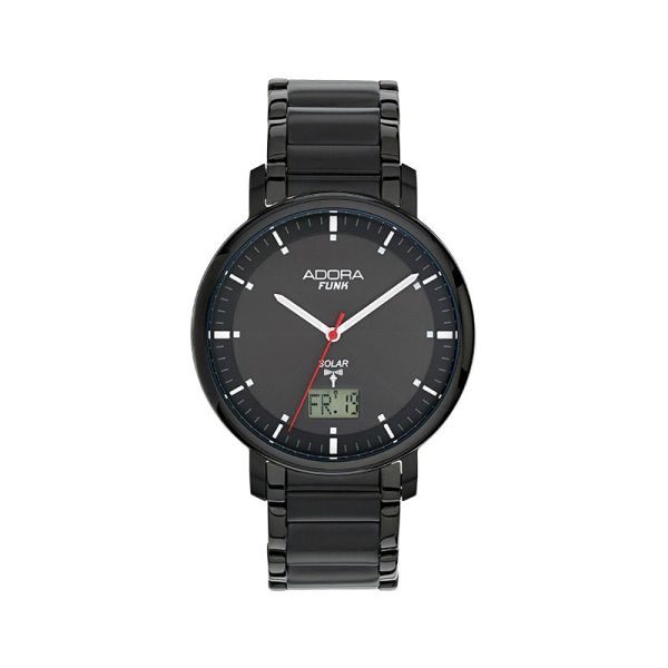 Adora Funk Solar Herren Armbanduhr Edelstahl 5 Bar AF7202 NEU