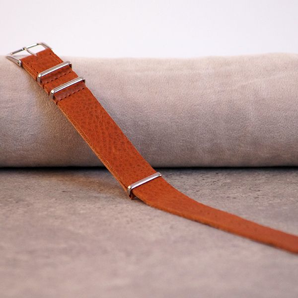 Uhrenarmband Durchzugsband Leder braun 20 mm