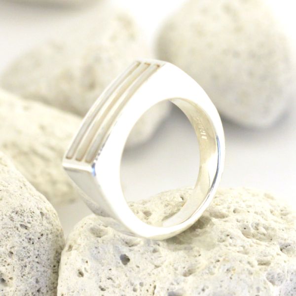 ESPRIT Damen Ring 925er Sterling Silber Perlmut Einlage GR 56 (134)