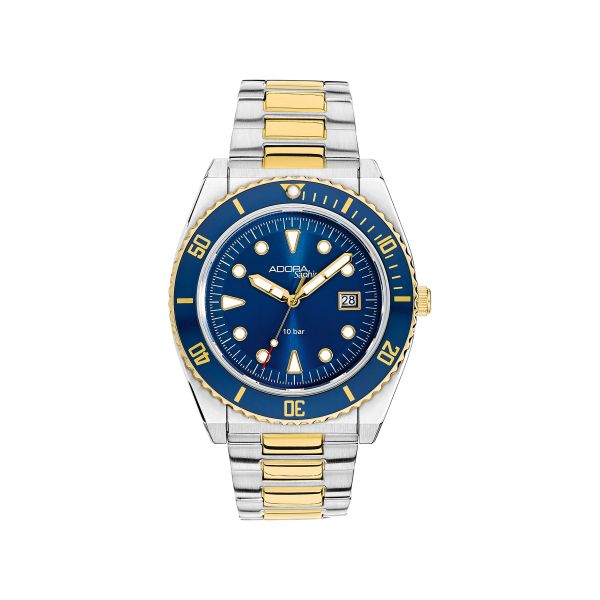 Adora Saphir Armbanduhr Edelstahl IP Gold 10 Bar AS4748 NEU