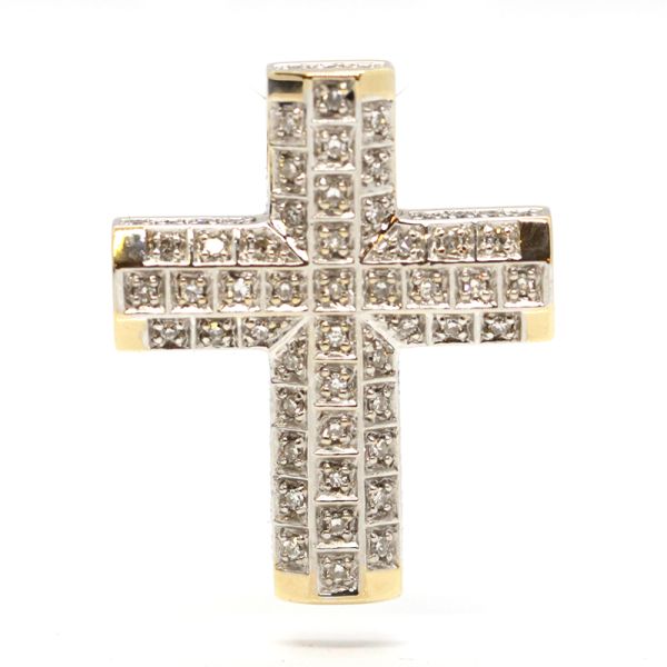 Diamant Kreuz Anhänger 585er Gelbgold ca. 0,38 ct (14013)