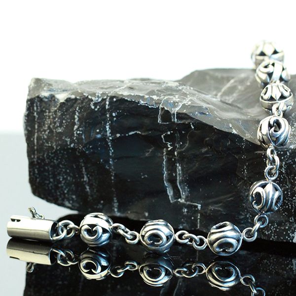 JJJ LA Armband "Fleur de Lys" Kugeln 925er Silber