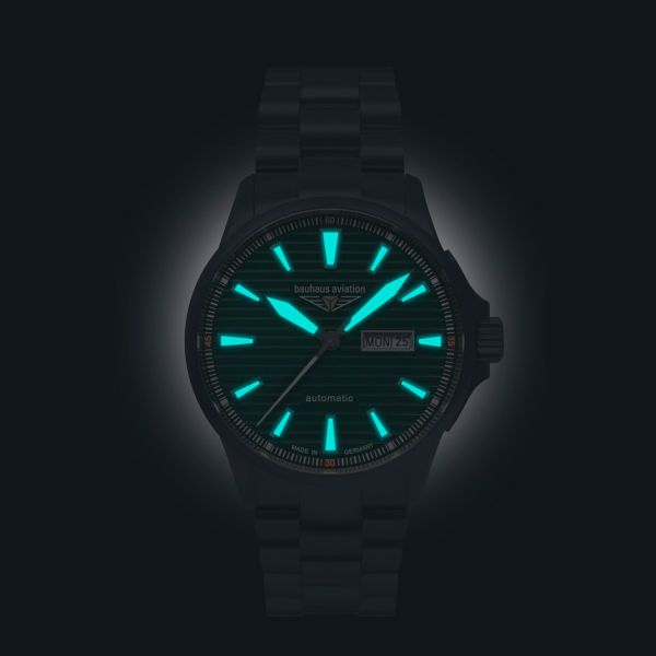 Bauhhaus Aviation Herren Armbanduhr Day Date Automatic Ref.: 2862M-4 NEU