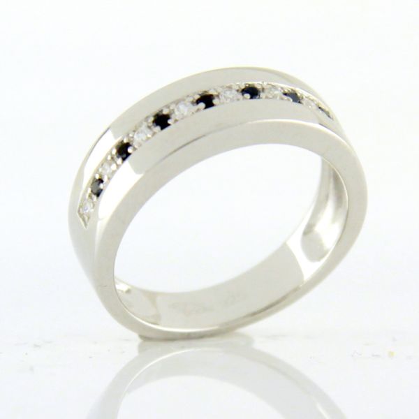 GOOIX Damen Ring 925er Silber Zirkonia schwarz/weiß GR 54 NEU UVP.: 99,-