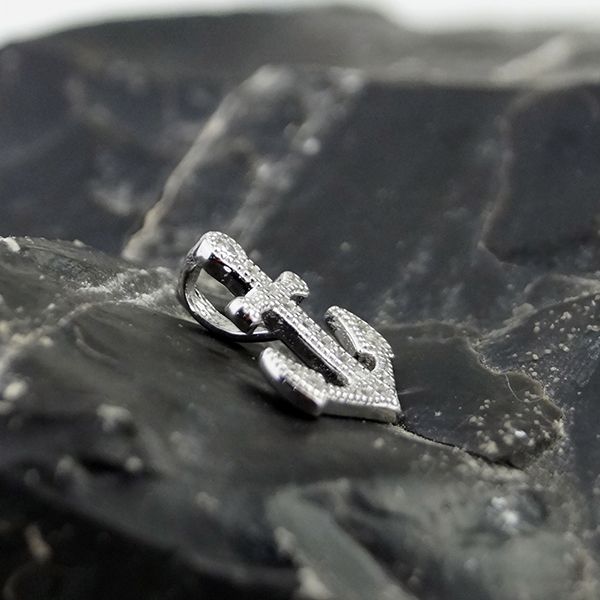 Anhänger "ANCHOR" Anker 925er Silber rhodiniertmit Kubic Zirkonia