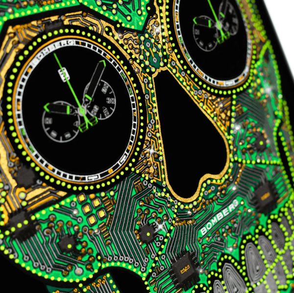 BOMBERG BOLT-68 HERITAGE CYBER SKULL GREEN PACK BS45CHPBA.072-1.12 Ltd. Edition NEU
