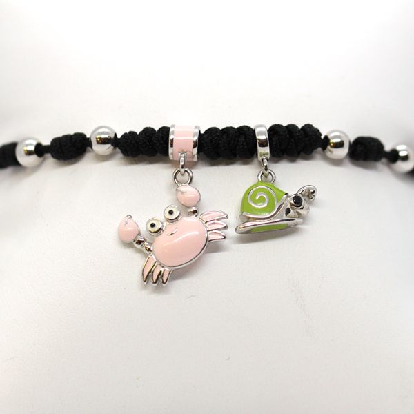 Armband Kinder Zugband "Krebs & Schnecke" 925er Silber emalliert ES90022285 NEU