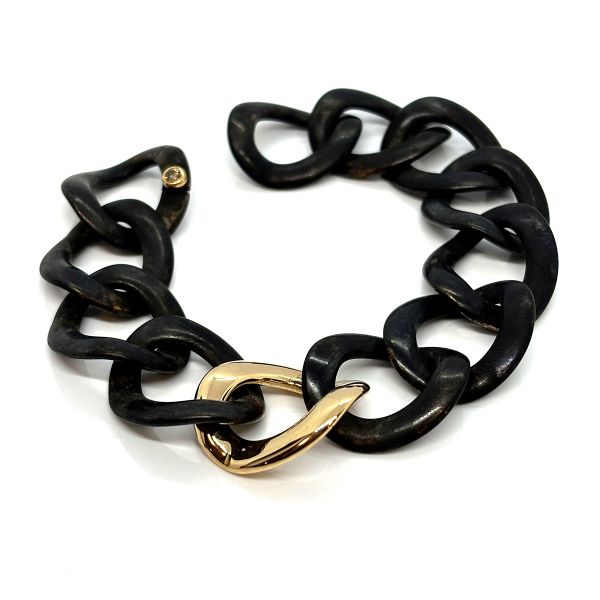 IsabelleFa Panzer Armband Bronze 750er Roségold mit 0,15 Ct Cognac Brillant