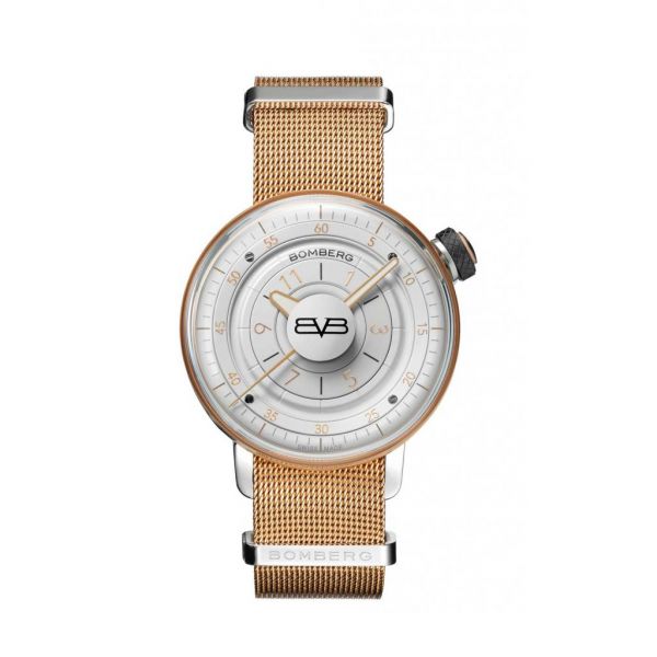 BOMBERGB BB-01 LADY SKYLIGHTER IVORY & GOLD Edelstahl Ronda Kaliber NEU