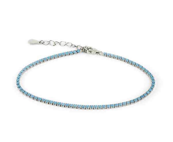 Tennis Armband 925er Silber Zirkonia facettiert Türkis 16,5 cm + 5 cm ES90030530 NEU