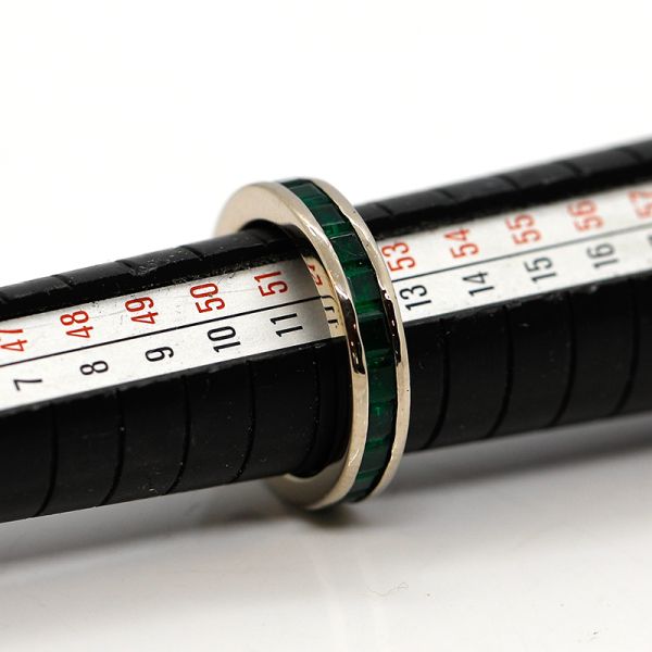 Memoire Ring 750er Weißgold Turmaline im Carreé ca. 3,3 Ct GR 52 (22056)